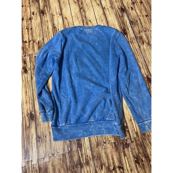 Mad Engine Simpsons Sweater Blue Bart Simpson Skateboard Faded - Picture 10 of 10